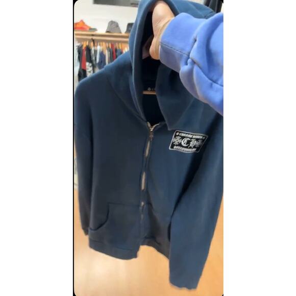 Men's Chrome Hearts Blue Embroidered Zip Front Hoodie Size XXL - Picture 5 of 14